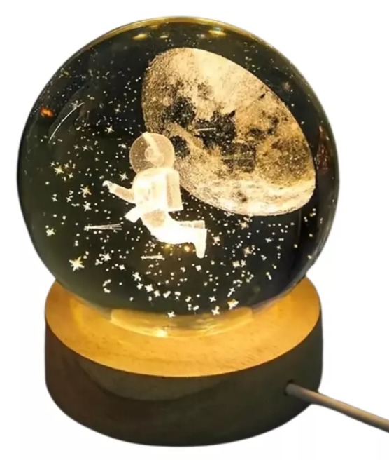 Miniatura 3 de Lampara Nocturna 3d Bola de cristal 8 cm